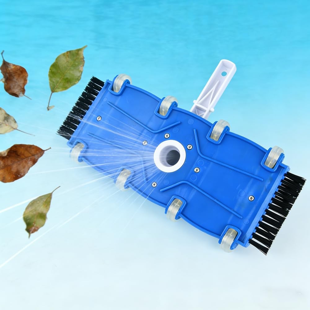 16in Pool Vacuum Head with Side Brushes Wheels Fits 1-1/4 1-1/2in Hose