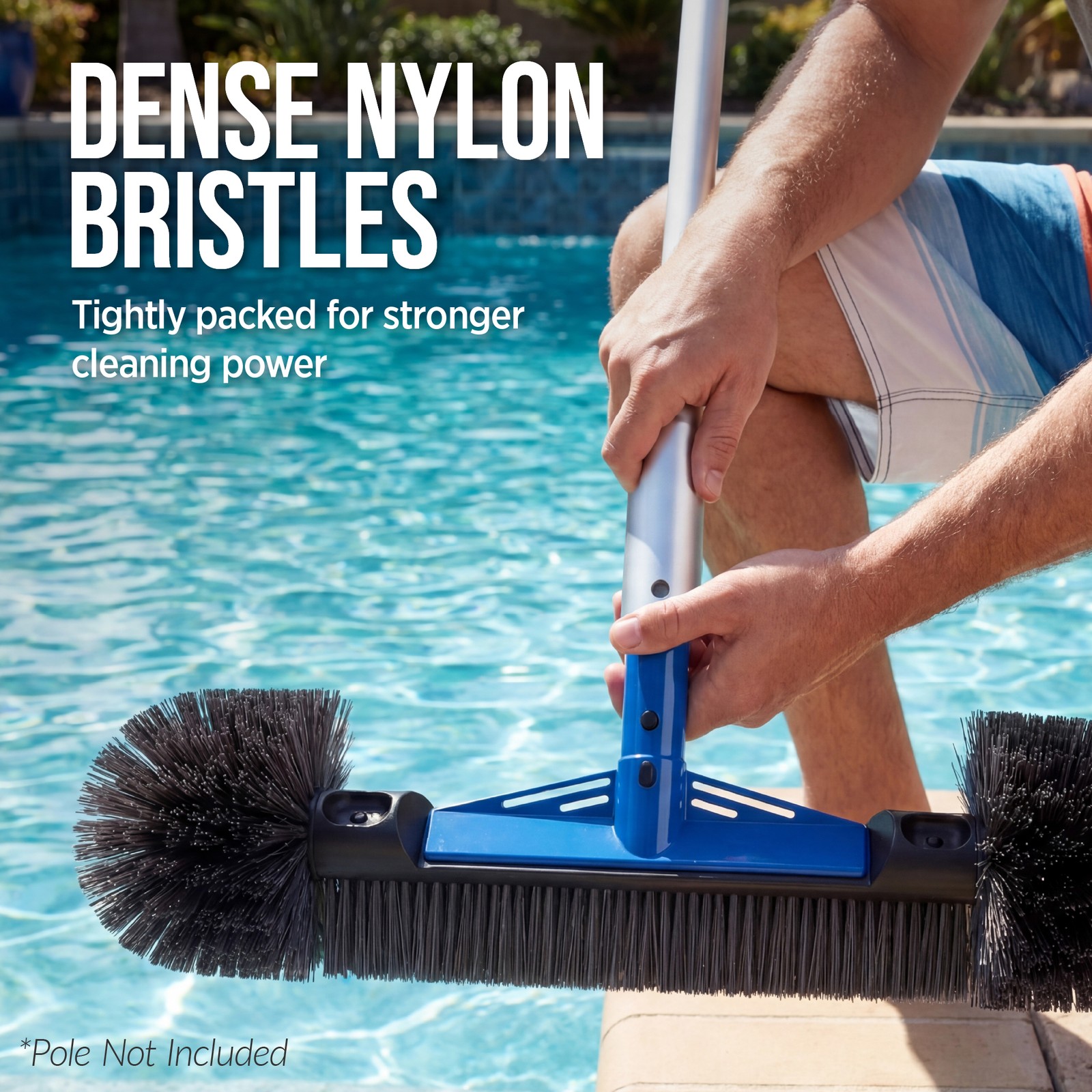 Best Choice Products 20″ Heavy-Duty Pool Brush Head – Wall & Floor Cleaner