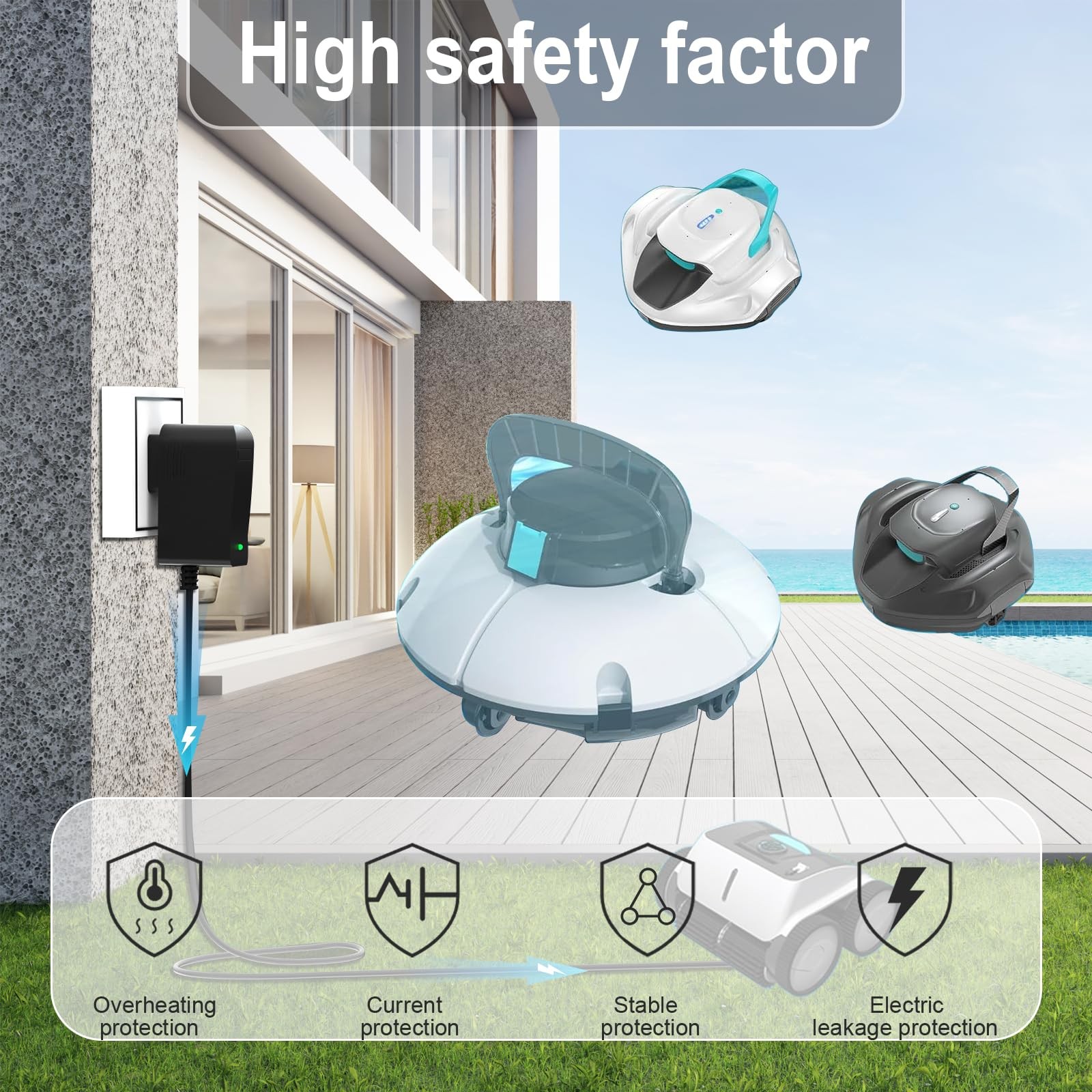 12.6V Charger for Aiper Seagull Pool Vacuum with aiper Pool Cleaner 600 800 8…