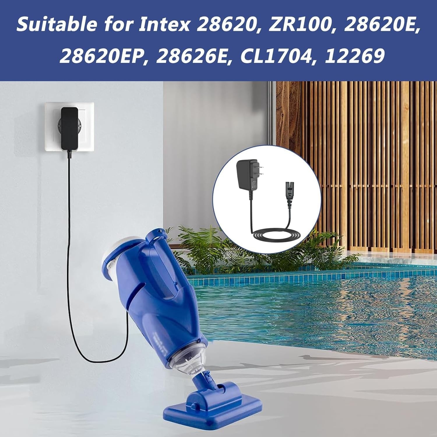 Charger for Intex Rechargeable Handheld Pool Vacuum, 5V USB Charging Cord Power