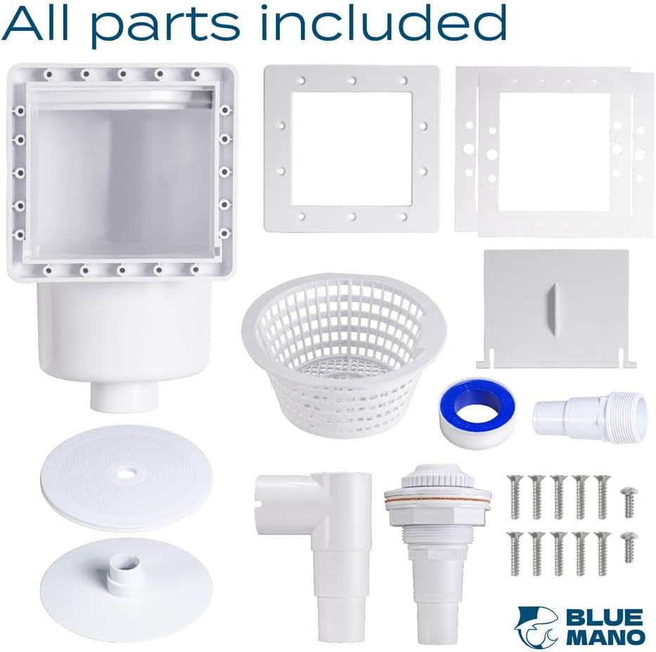 Standard Pool Skimmer Kit for Above Ground Pools, 6″ Opening | Complete kit with