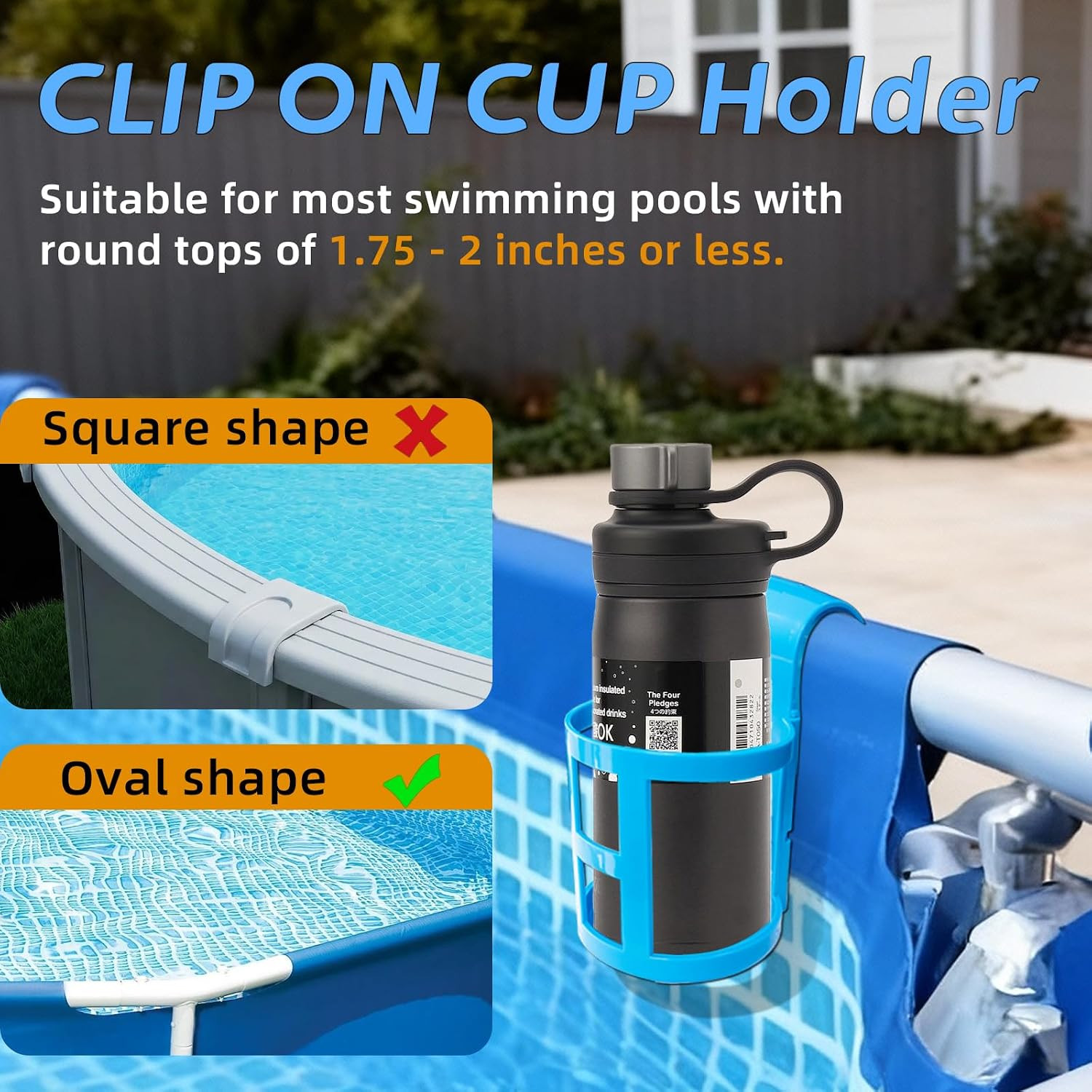 Pool Cup Holders 4 Pack above Ground Pool Accessories for 2 Inch or Less round T