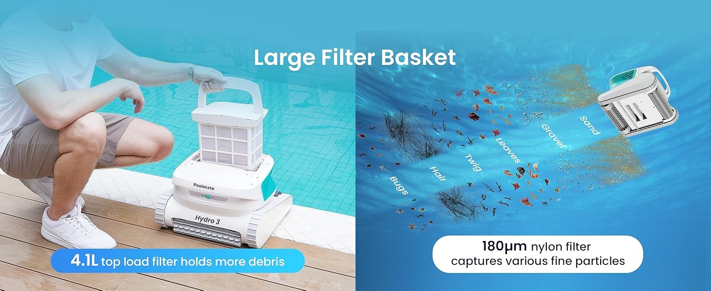 AIPER Cordless Robotic Pool Cleaner Vacuum Auto Parking Above Ground Flat Robot