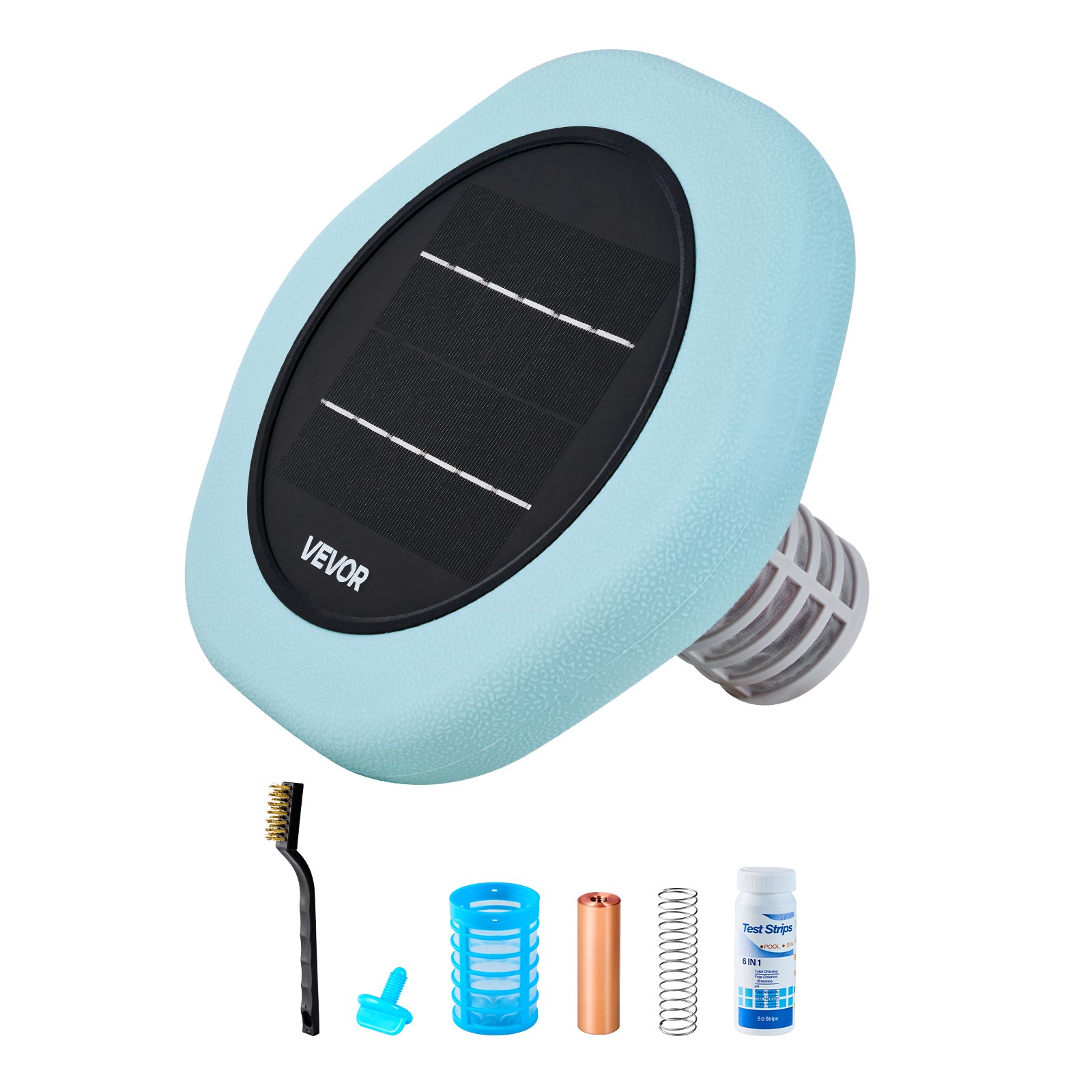VEVOR Solar Pool Ionizer Hexagon Copper Pool Ionizer Up to 45000 Gal Green