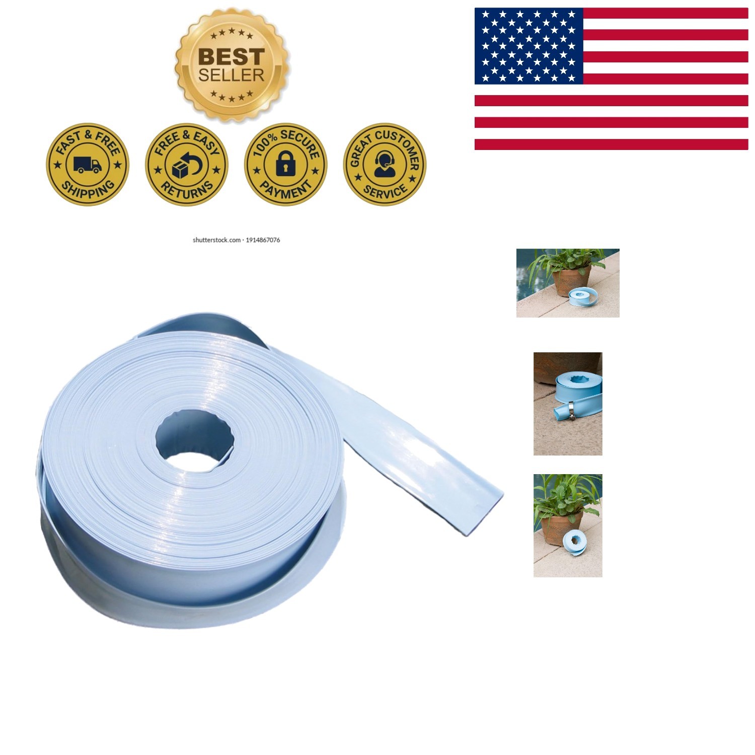 Flexible 25-Foot Pool Backwash Hose – Ideal for In-Ground and Above-Ground Pools
