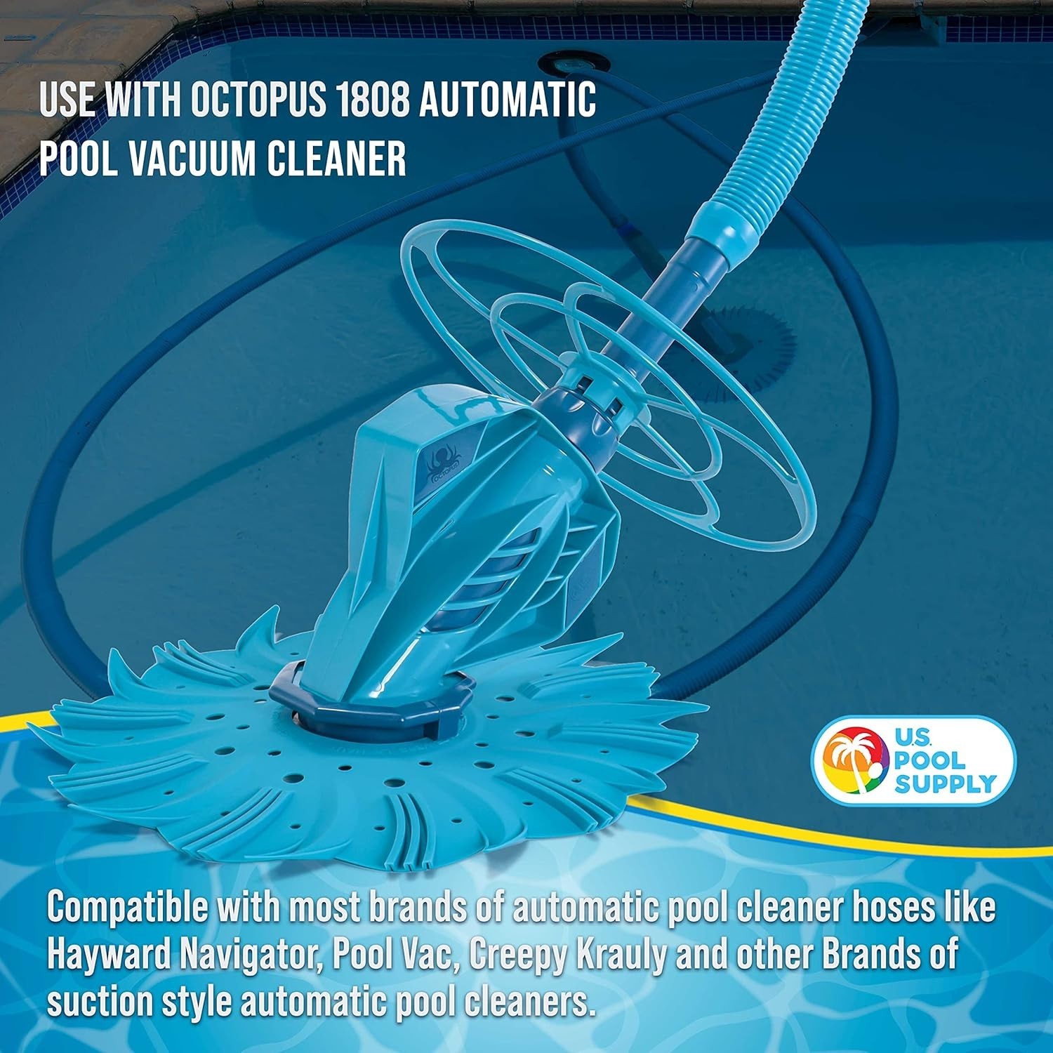 Universal Fit Teal Pool Vacuum Hose Set – 40” Sections for Easy Installation