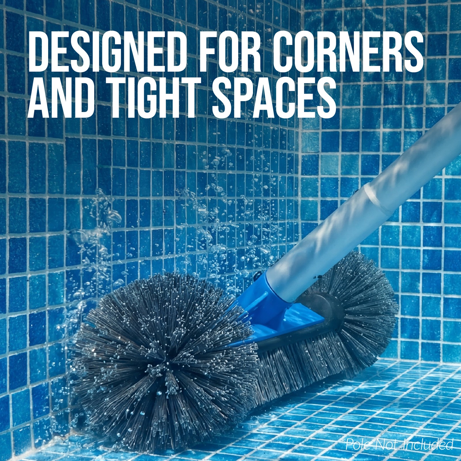 Best Choice Products 20″ Heavy-Duty Pool Brush Head – Wall & Floor Cleaner