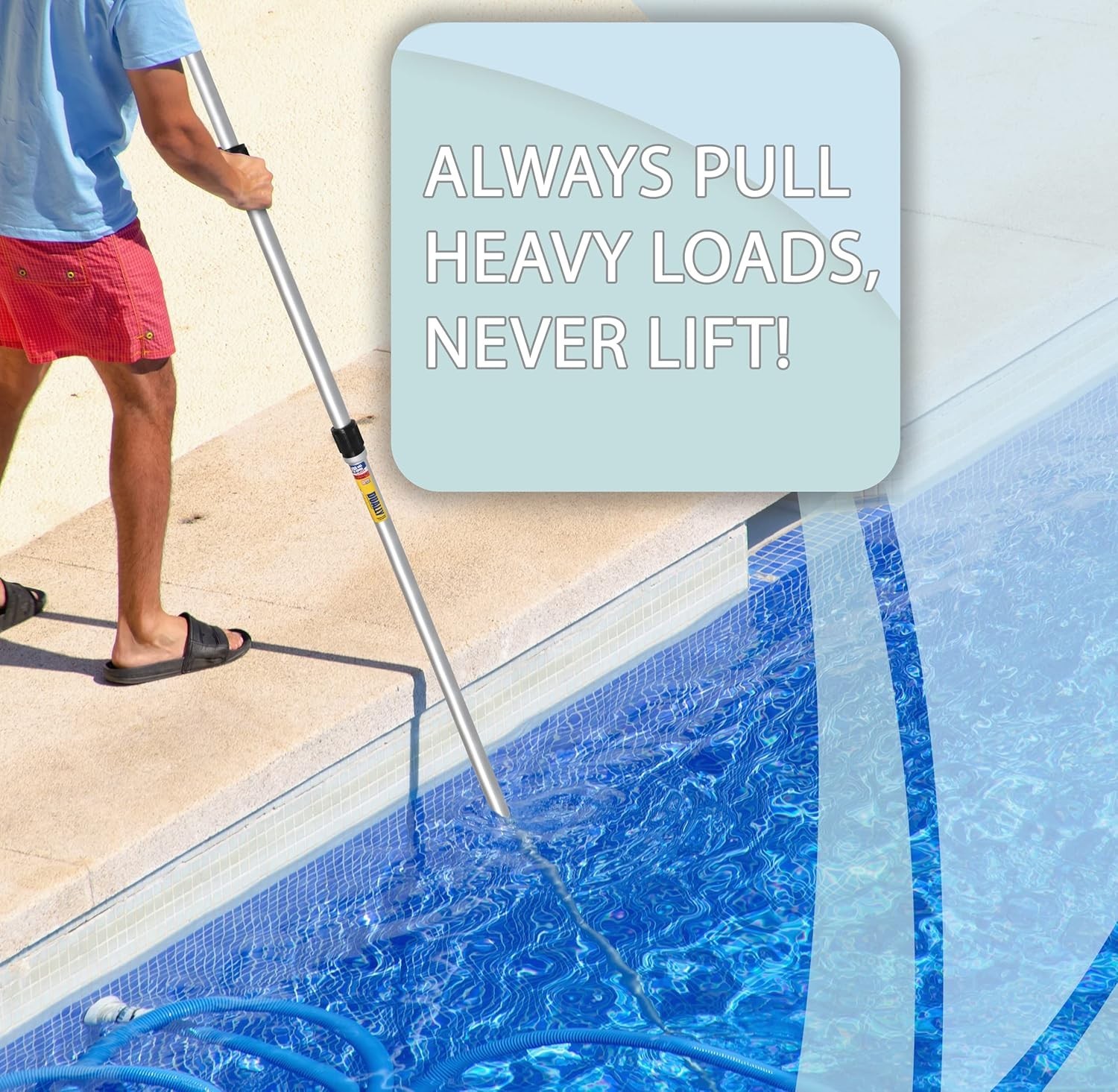 Skimlite Dually 9024 Telescopic Pool Pole 8-24 Ft Dual Locking Heavy Duty Alumin