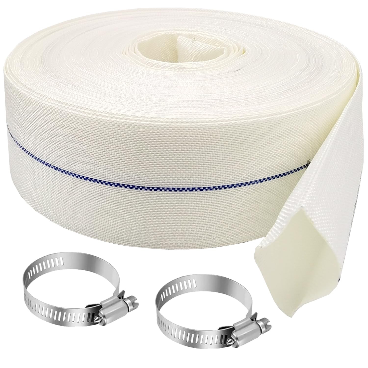 Ahzemepinyo 2IN x 164FT Pool Backwash Hose Heavy 165 feet x 2 inches, White