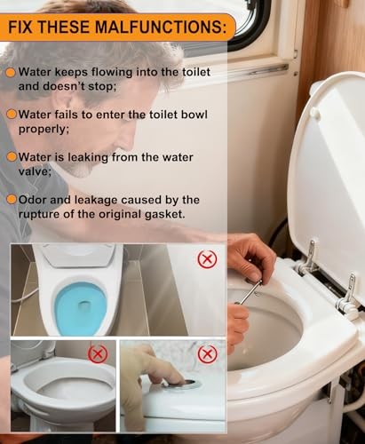 Upgraded RV Toilet Water Valve Replacement Kit Compatible with RV Toilet Valve