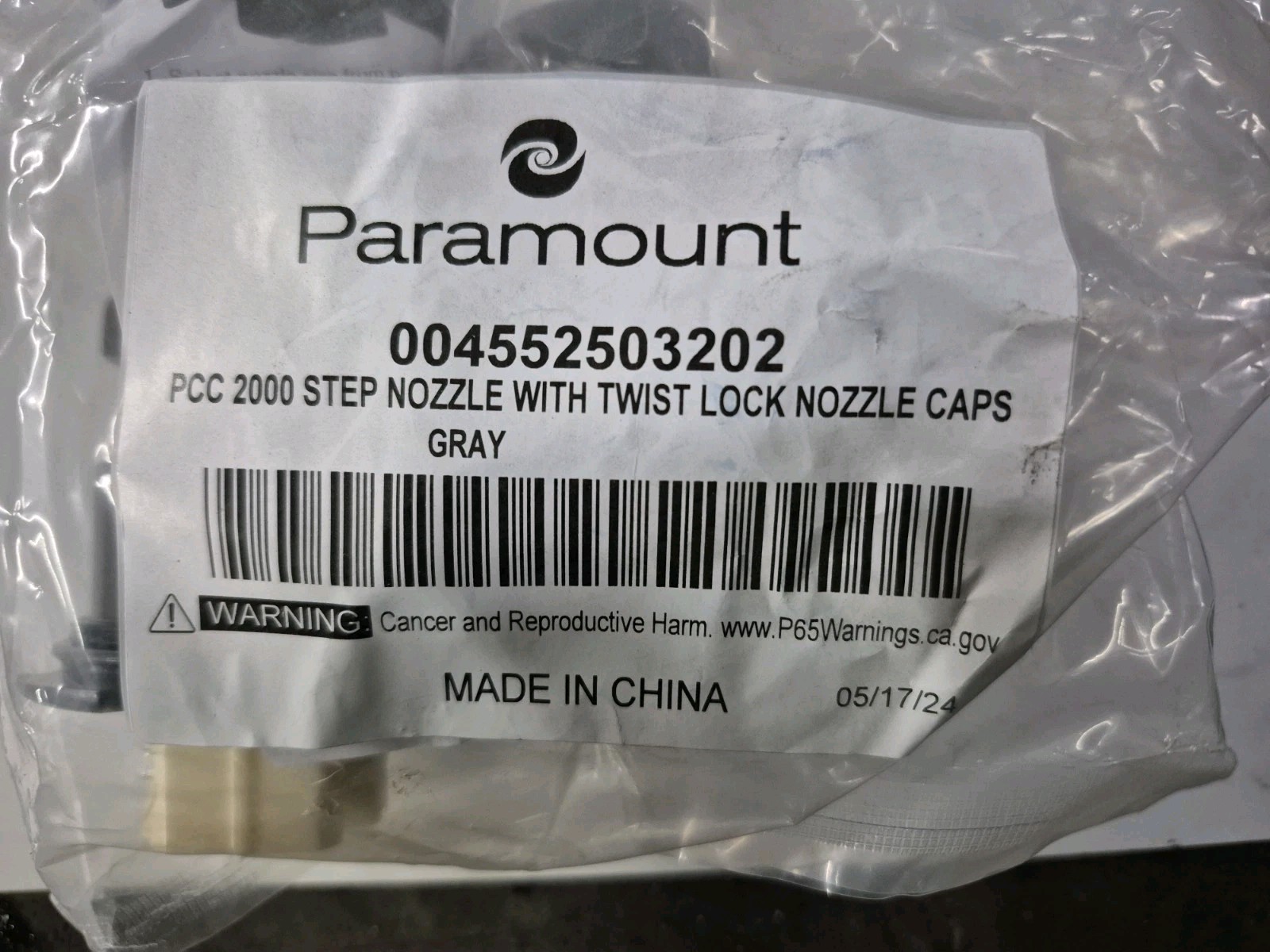 Paramount PCC 2000 Step Nozzle with Nozzle Caps Gray (004-552-5032-02)