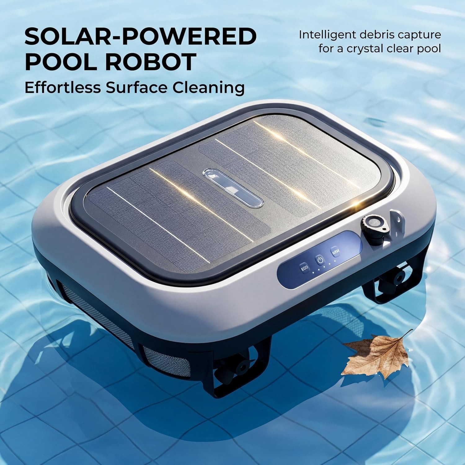 Automatic Robotic Pool Vacuum Cleaner Skimmer Solar Powered