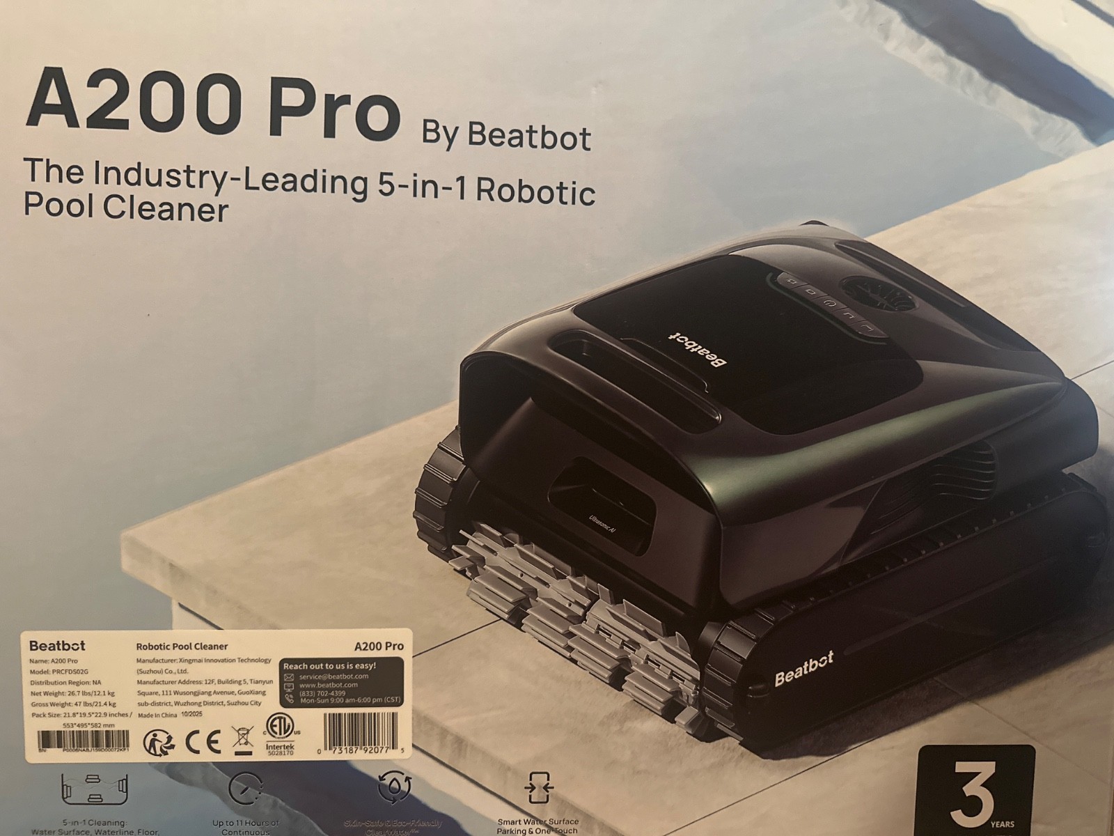 NEW BEATBOT AquaSense 2 Pro A200 PRO 5 IN 1 ROBOTIC POOL CLEANER $2000 MSRP