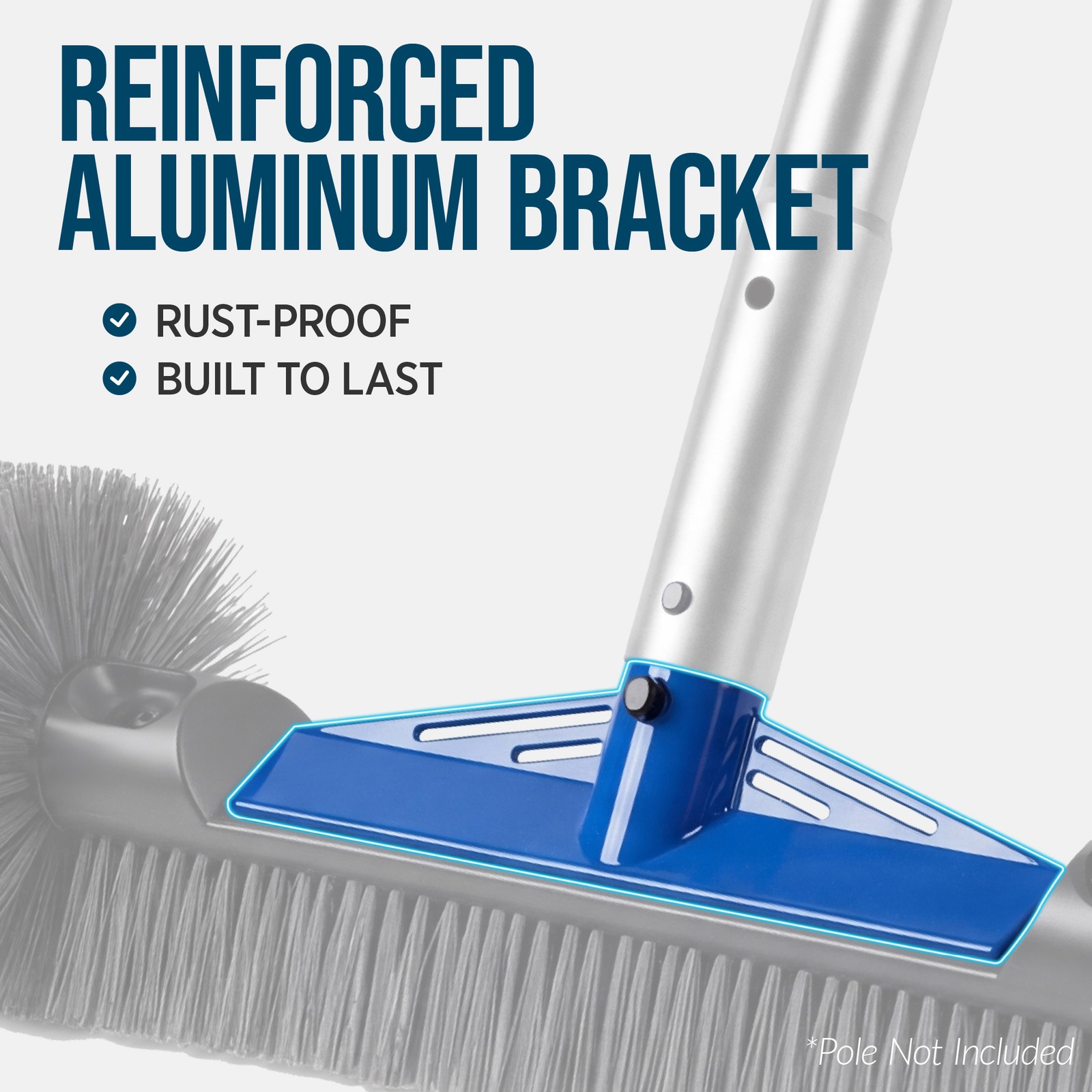 Best Choice Products 20″ Heavy-Duty Pool Brush Head – Wall & Floor Cleaner
