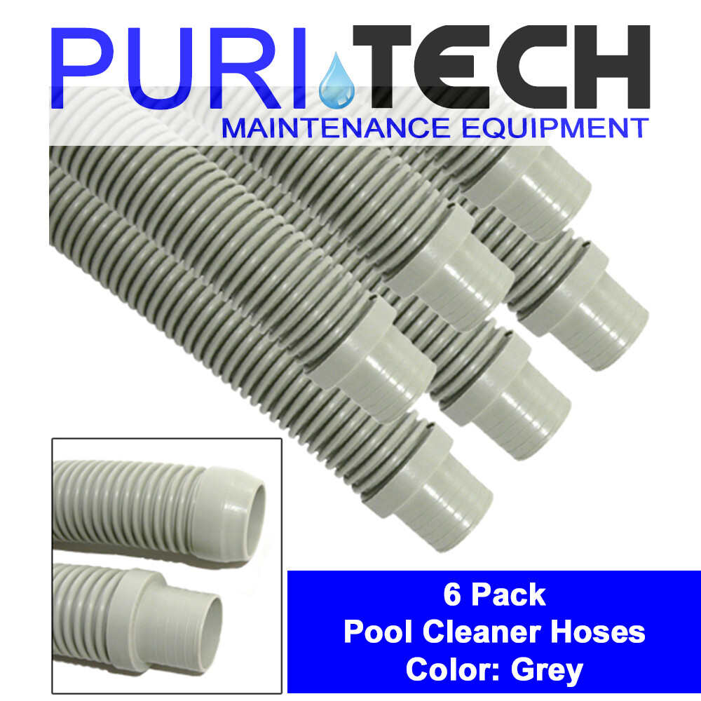 6 Pck Navigator Pool Vac Ultra Aquabug Pool Cleaner Vacuum Hose 48″ Grey