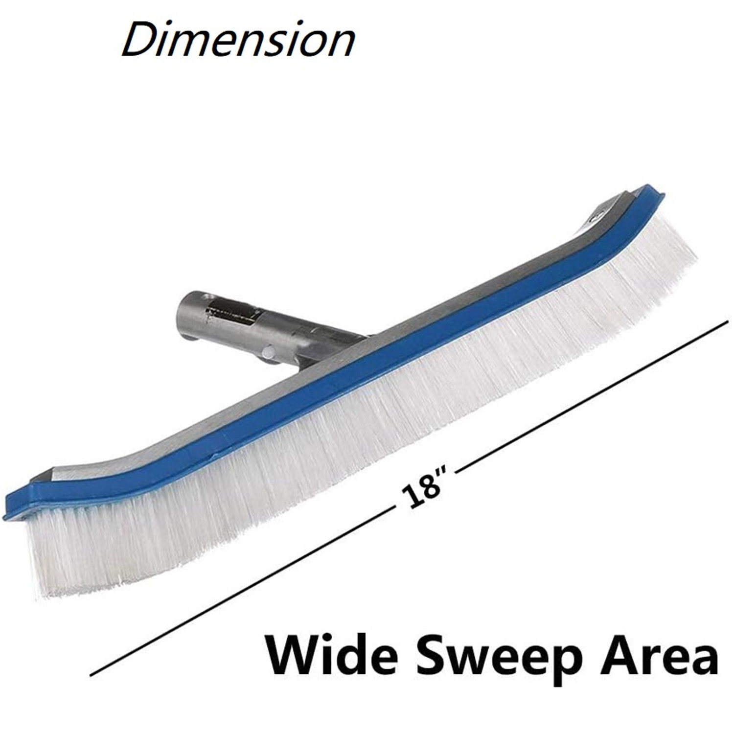 18″ Professional Heavy Duty Swimming Pool Floor Wall Cleaning Brush Head Tool