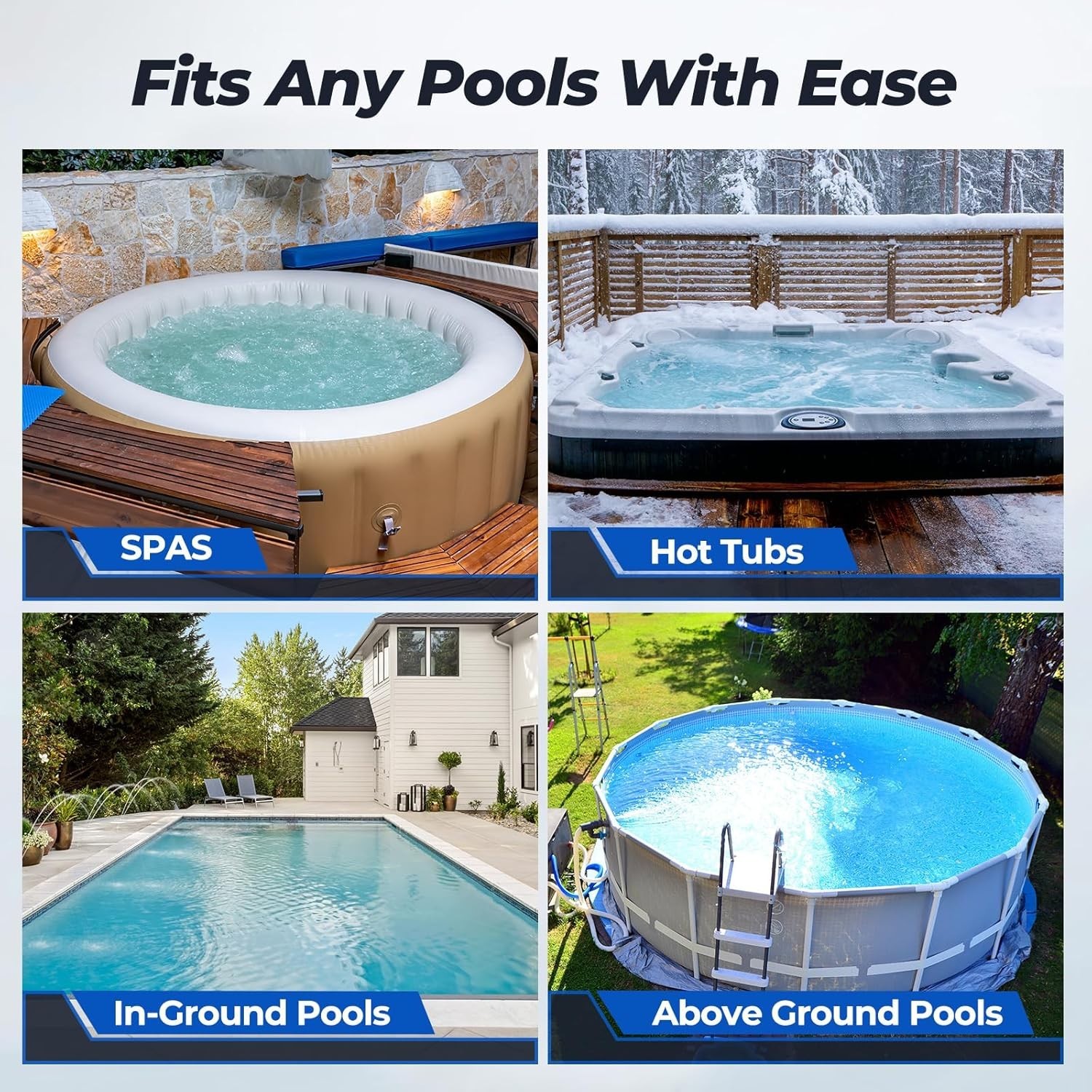 JESIMAIK Cordless Pool Vacuum, 18.5 GPM Pool Vacuum for Above Ground, 60Min Runt