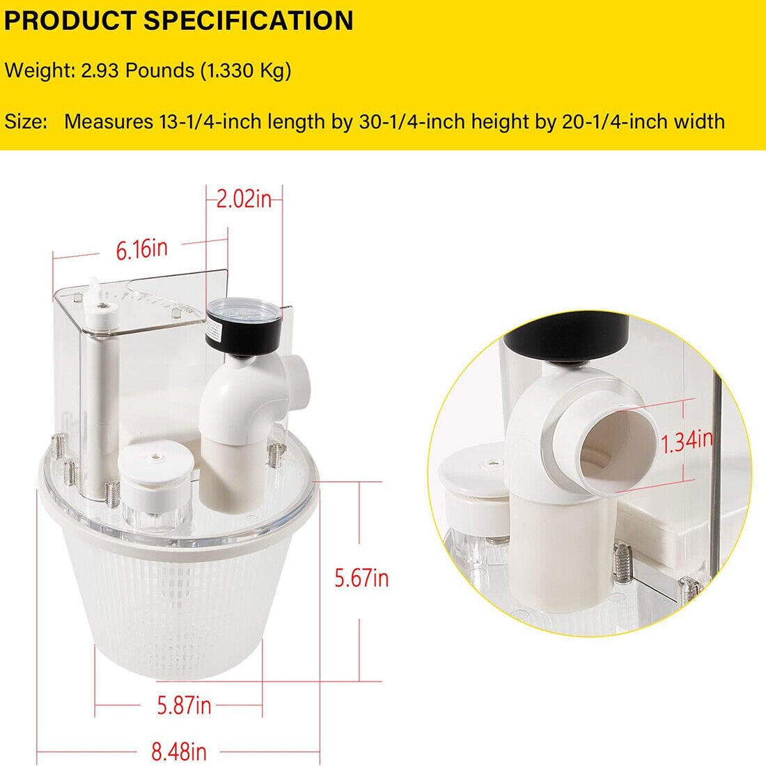 Part for R211100 Vac-Mate Pool Cleaner Dispenser Box Vacuum Skimmer Attachment