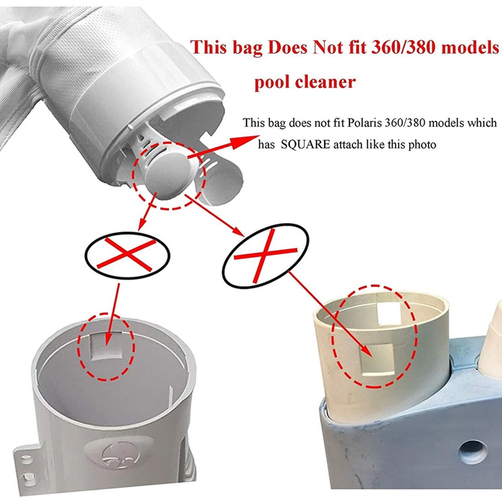 2 Pack 280 480 All Purpose Zipper Bag Fit Polaris 280 480 Pool Cleaner K13