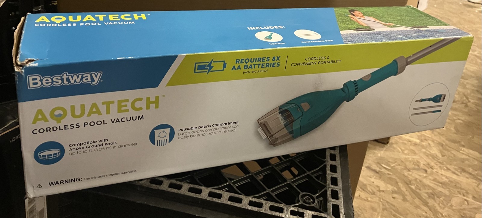 Bestway Cordless Pool Vacuum, AquaTech Vacuum Cleaner for Up to 10 Ft Pools
