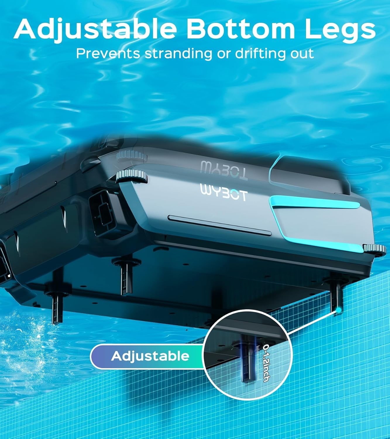 WYBOT F1 Solar Powered Robotic Pool Cleaner Pool Surface Skimmer Robot App NEW