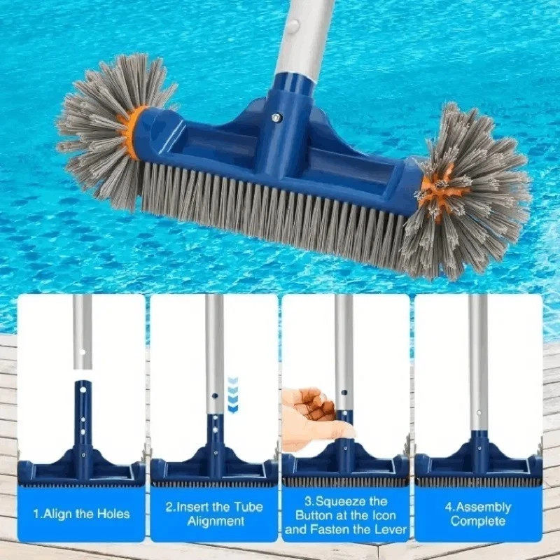 NEW Pool brush 33cm Round Corner Brush Head Pool Cleaning Wall Floor
