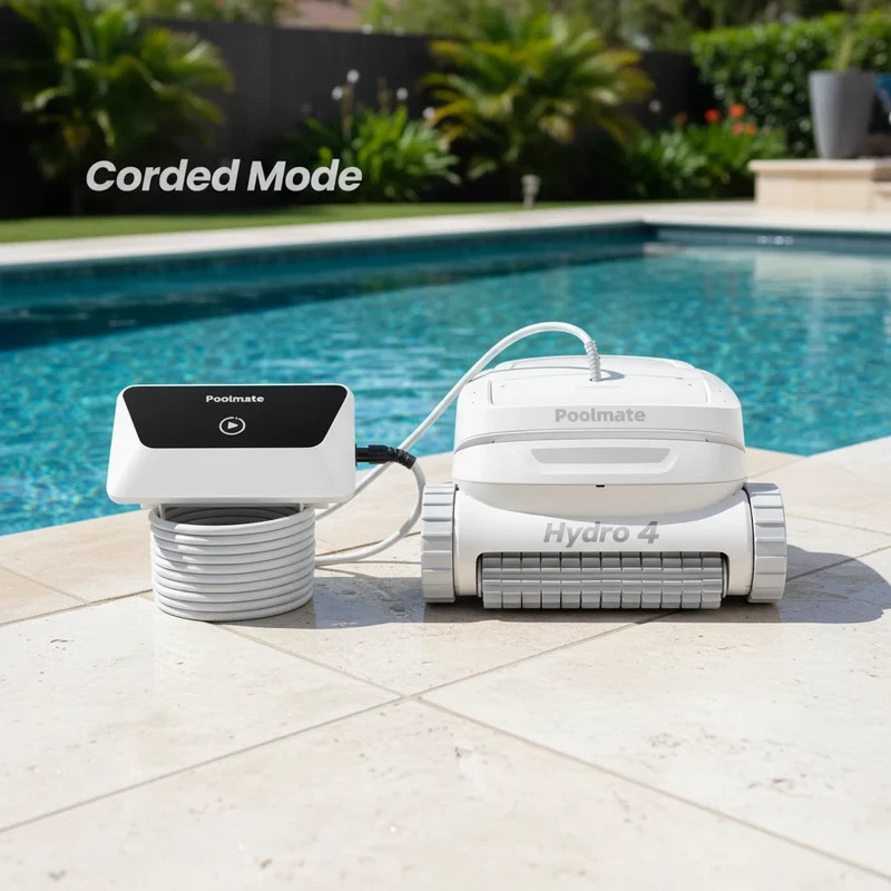 Poolmate Hydro 4 Corded Robotic Pool Cleaner WiFi Wall Climb 50ft NEW SEALED