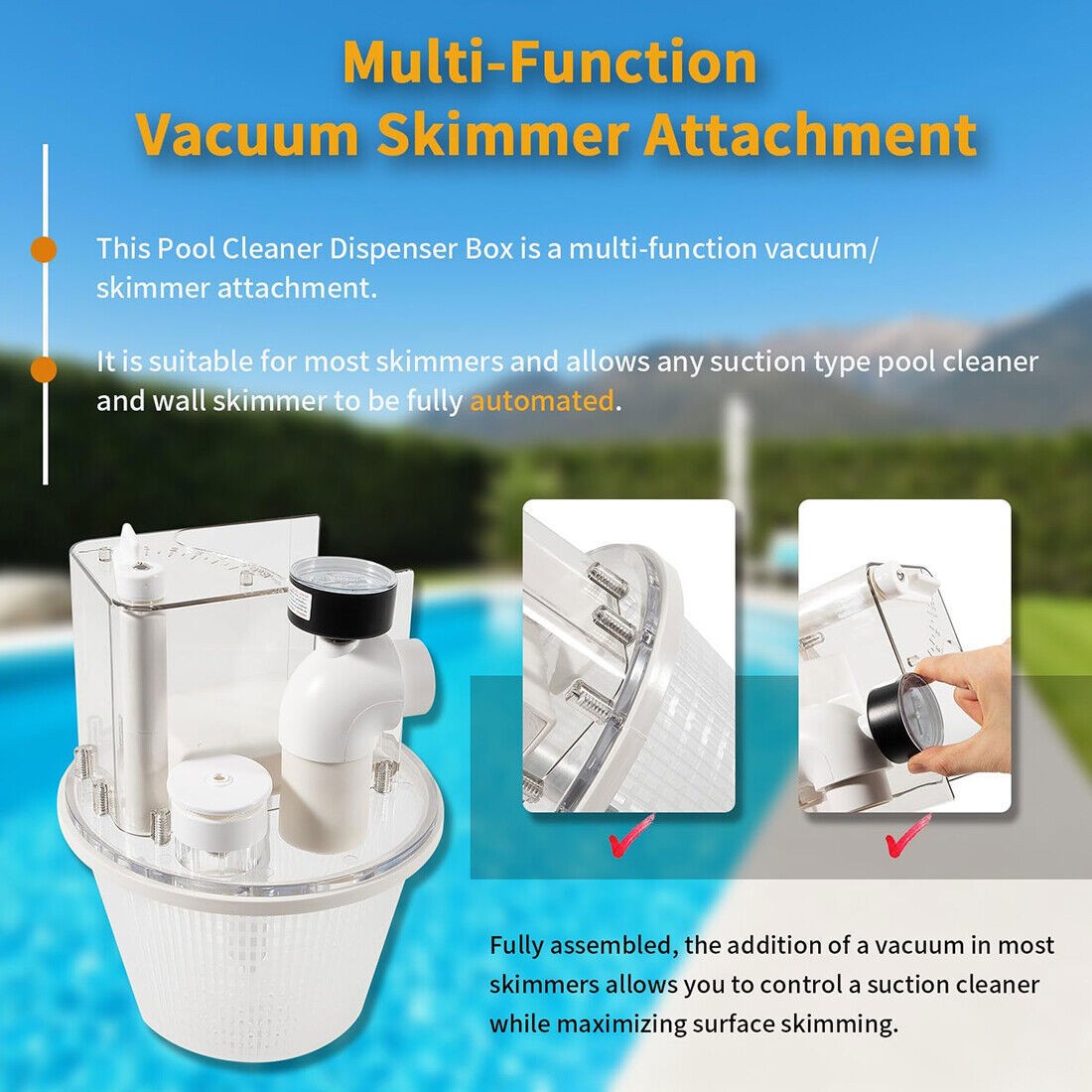 Part for R211100 Vac-Mate Pool Cleaner Dispenser Box Vacuum Skimmer Attachment