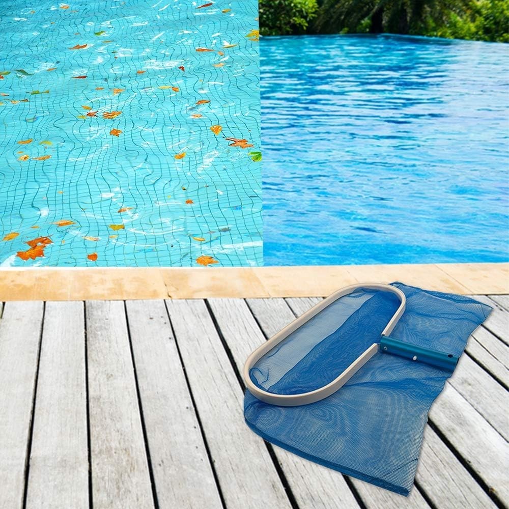 Pool Skimmer Net Heavy Duty Leaf Rake Cleaning Tool Fine Mesh Net Bag Catcher