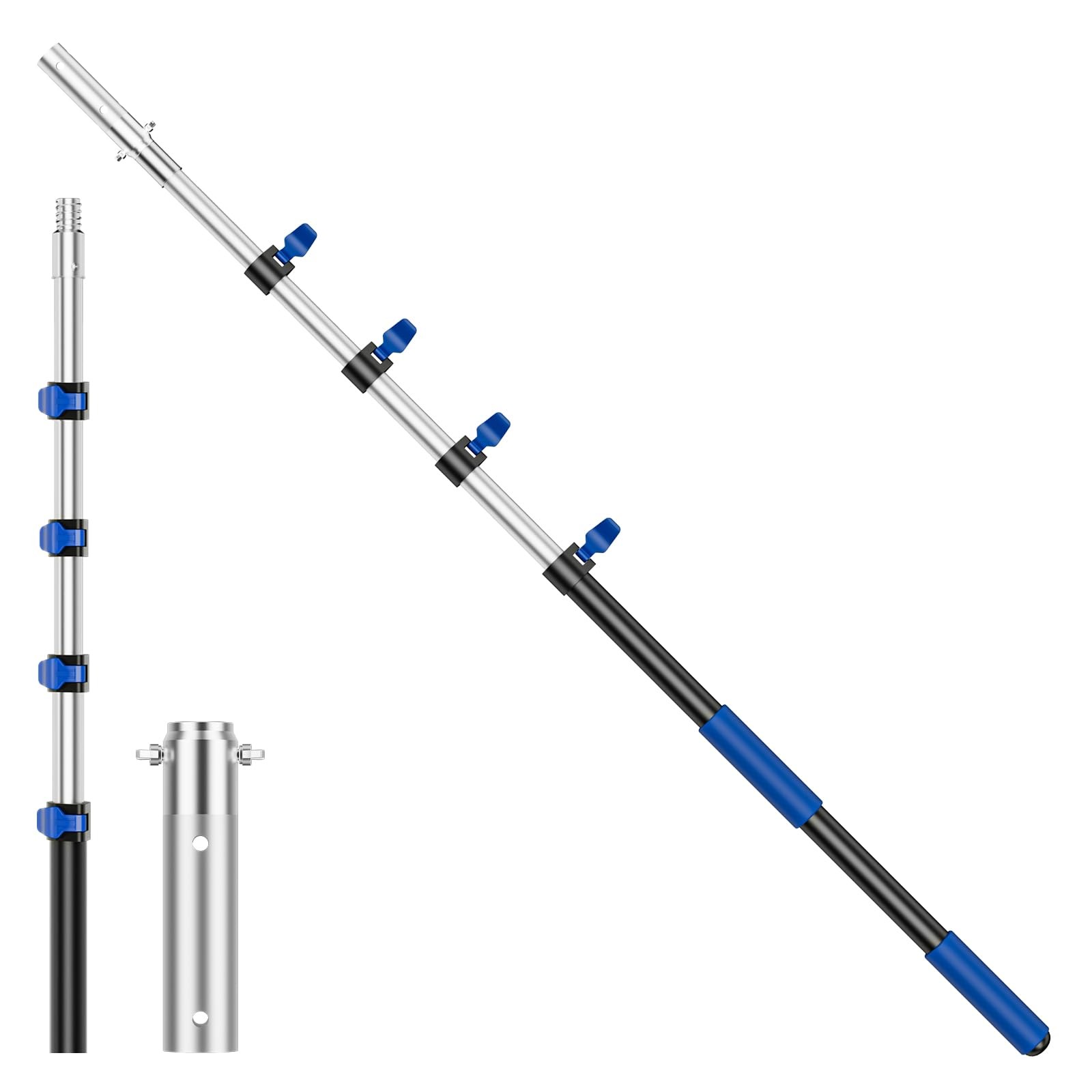 Pool Pole Telescopic 16FT Heavy Duty Upgraded Aluminum, 16 Ft Extension/Extenda