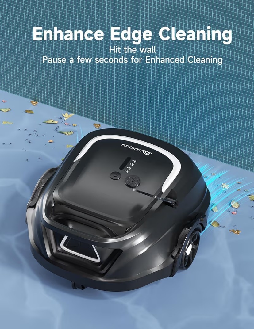 Wybot A1 Robotic Pool Cleaner Dual Filters Self-Parking Above/In Ground Pools