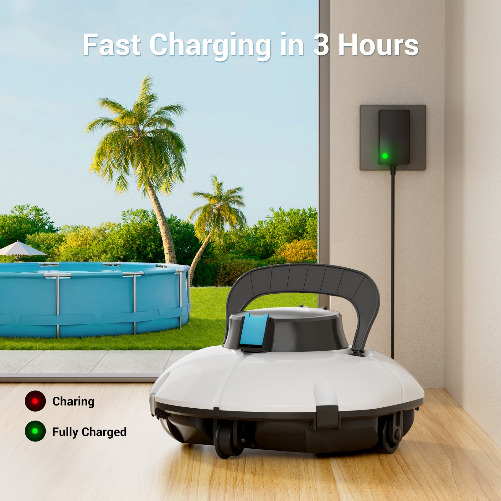 Winny Pool Cleaner vacuums Cordless Pool Cleaner Robot for Above Ground Pools