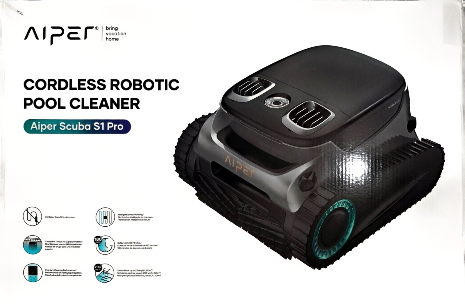 AIPER S1 PRO Pool Cleaner Robotic Pool Vacuum for All Types Pools NEW IN BOX