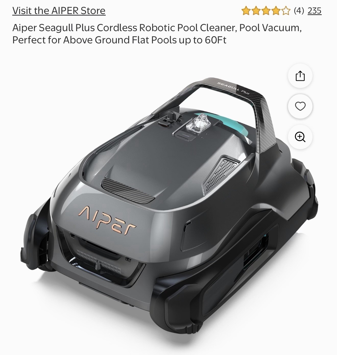 NEW Aiper Seagull Plus for Above Ground Pool Cordless Robotic Pool Cleaner