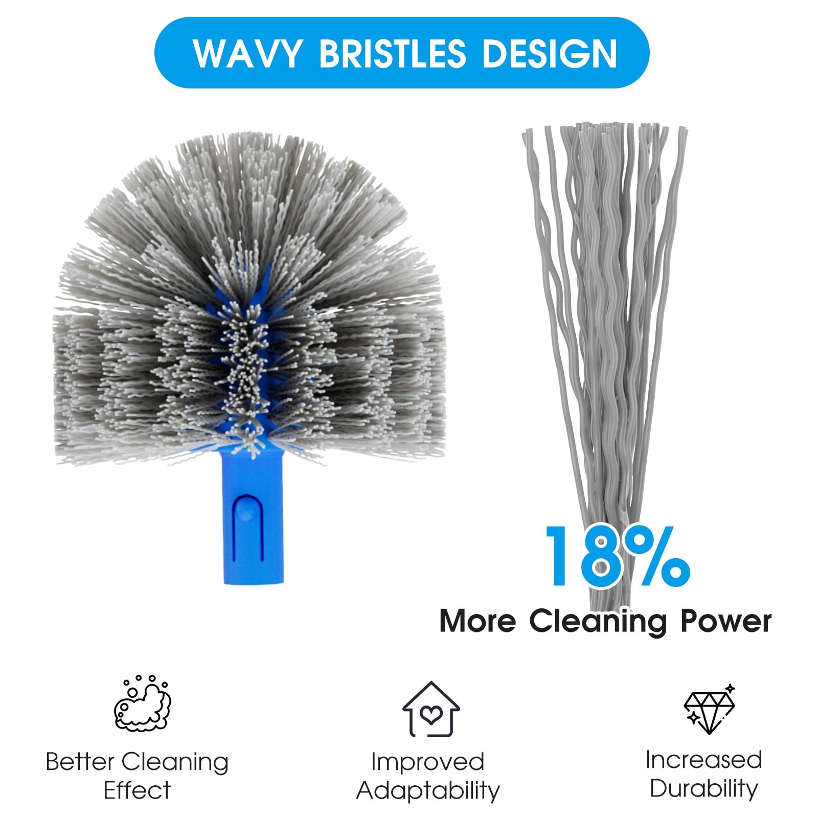 Pool Brush Set – 20″ Detachable Round Brush & 9 FT Aluminum Pole for Cleaning