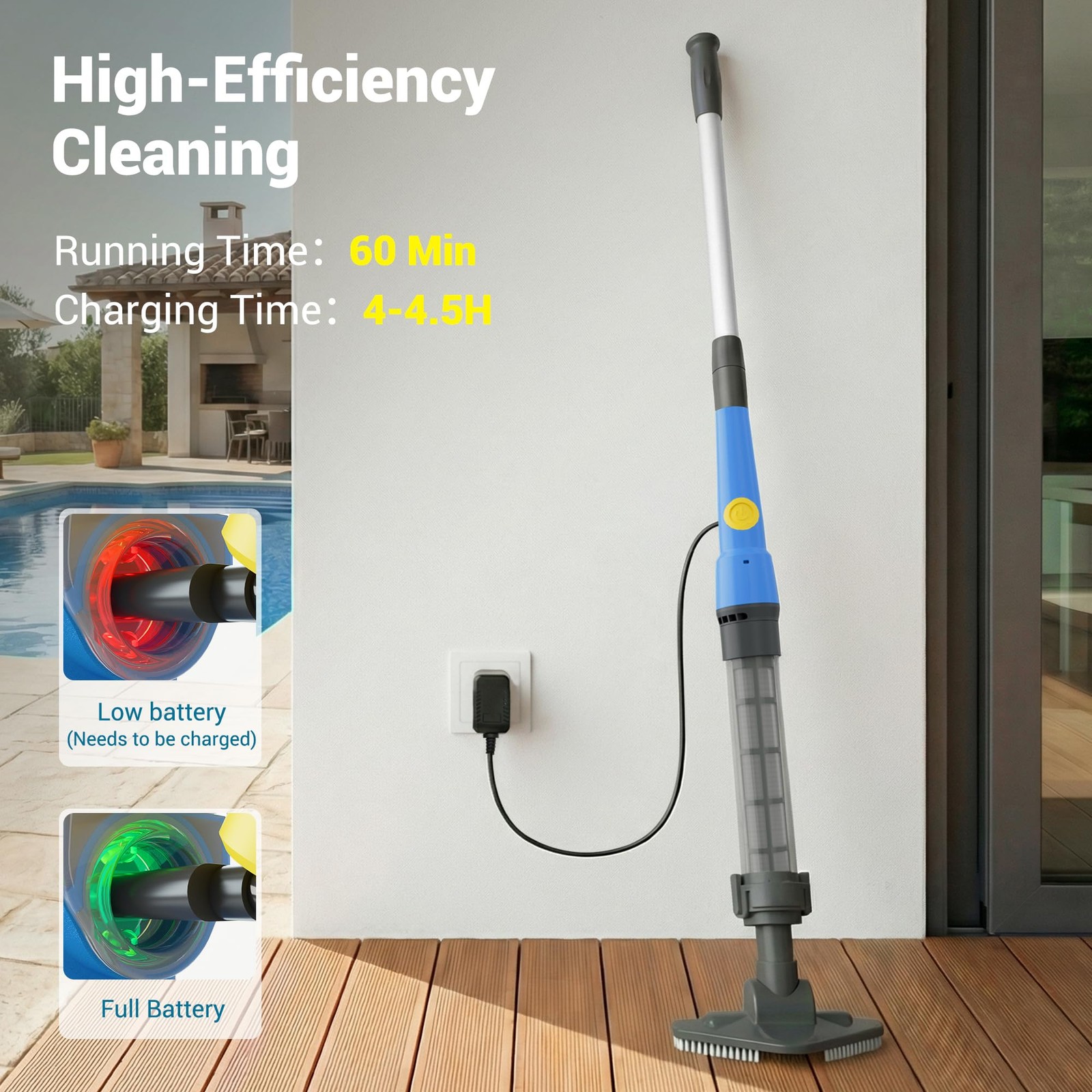 Hot Tub Vacuum, Cordless Rechargeable Pool Cleaner