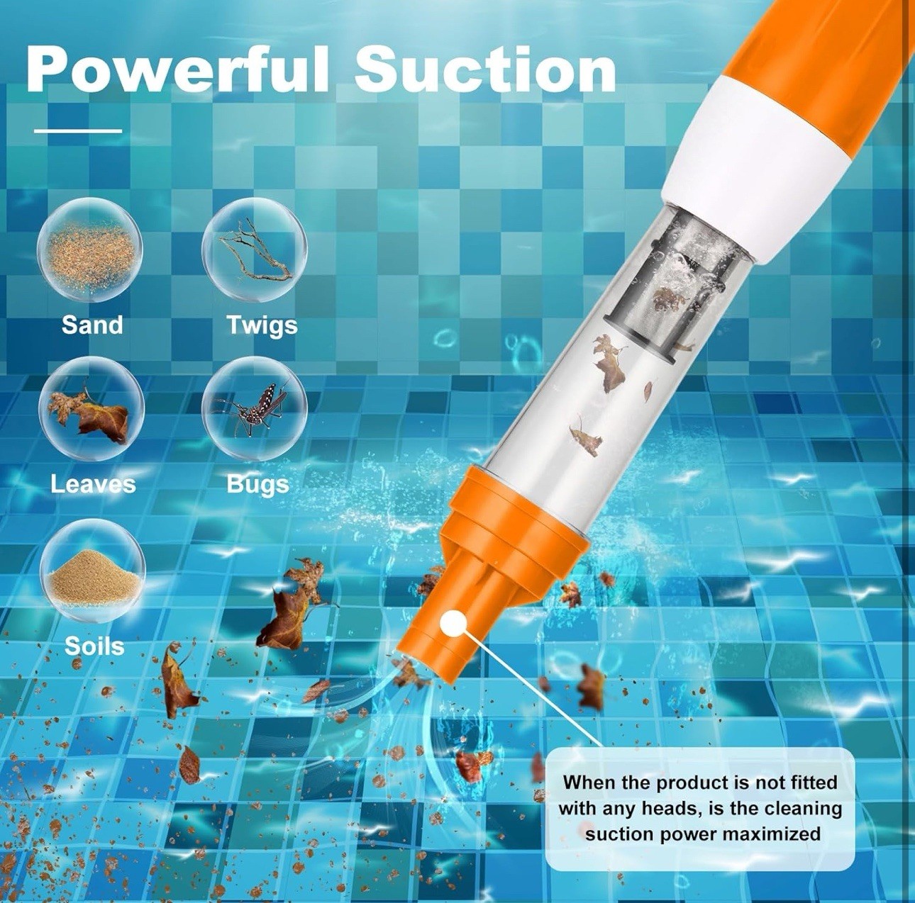 3 in 1 Cordless Rechargeable Pool Vacuum, Handheld Pool Cleaner Ideal for Spas,