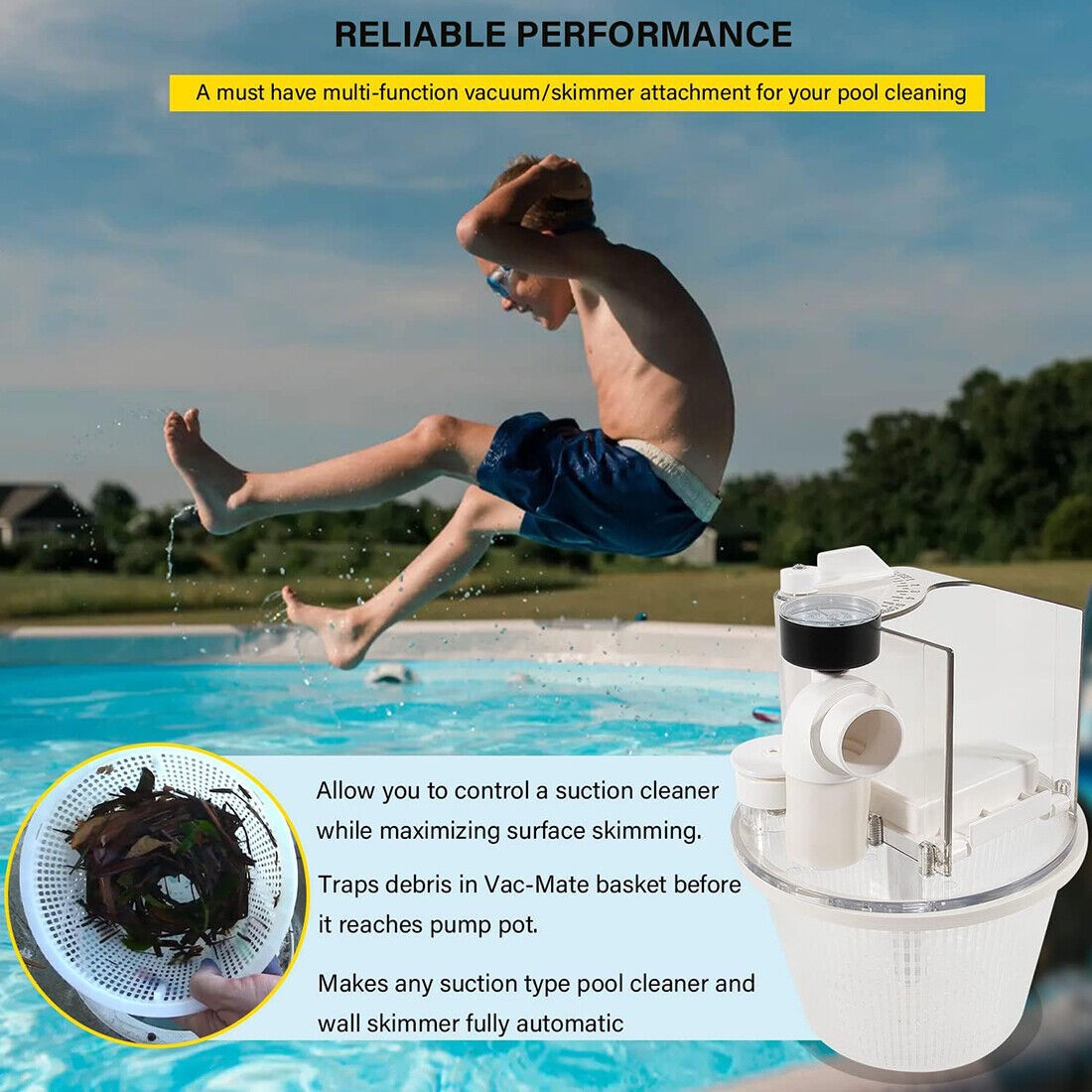 Part for R211100 Vac-Mate Pool Cleaner Dispenser Box Vacuum Skimmer Attachment
