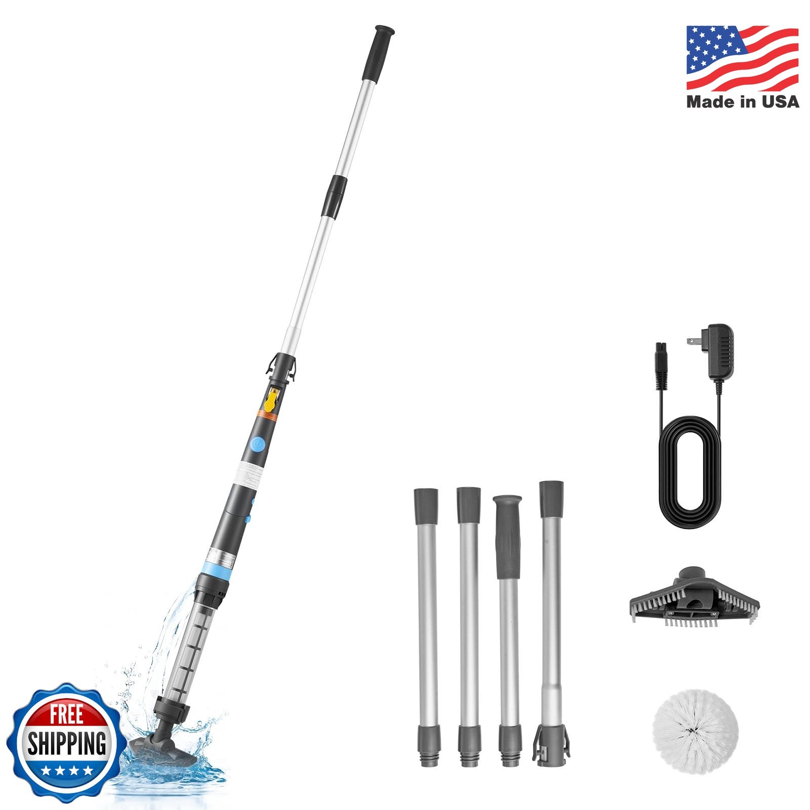 VEVOR Handheld Pool Vacuum, 8.5 GPM Cordless Spa Hot Tub Vacuum with Extension P