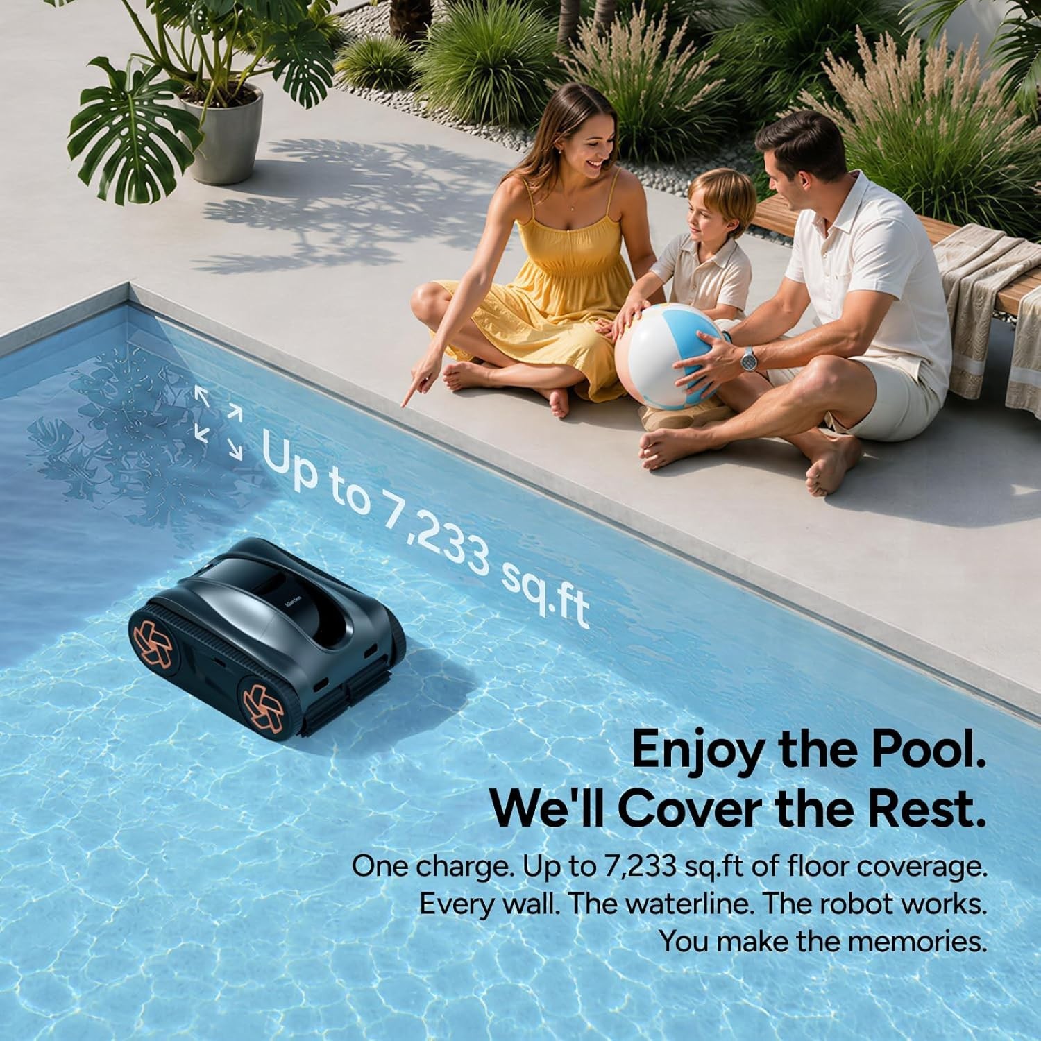 iGarden K Series Pool Cleaner, Cordless Robotic Pool Vacuum for Inground Pool