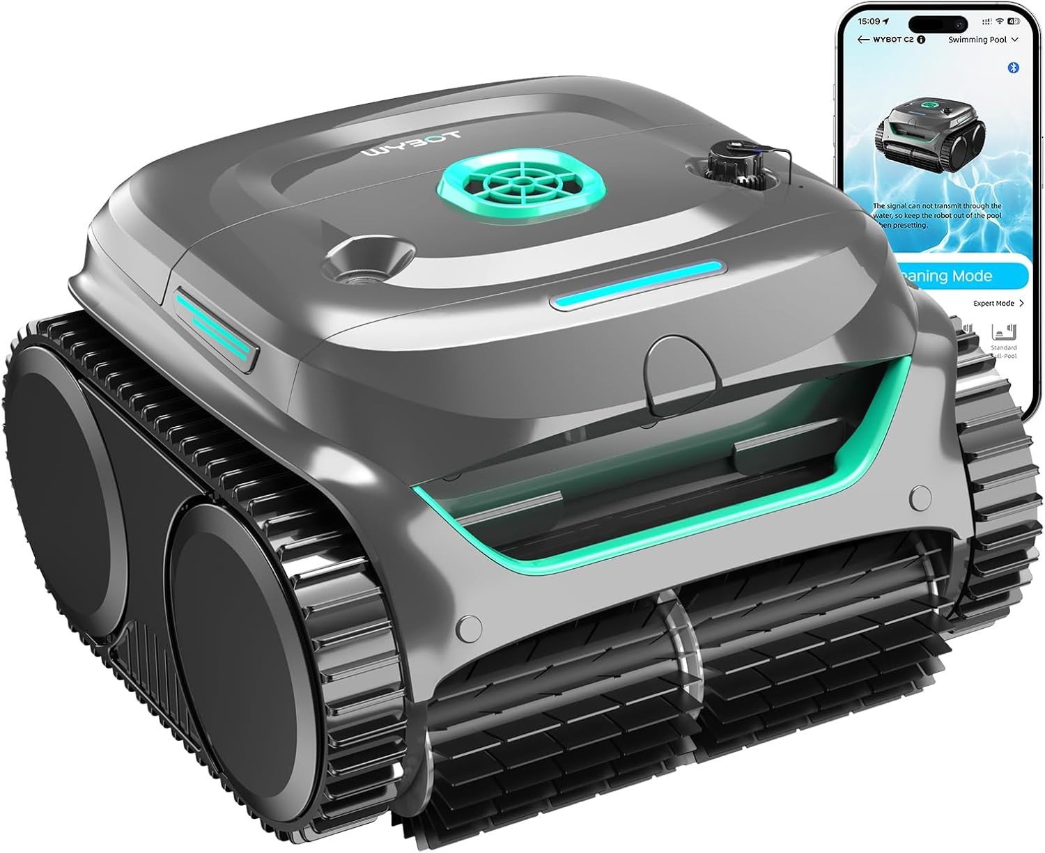 WYBOT C2 Cordless Robotic Pool Cleaner, Dual Filtration, Pool Vacumm Robot