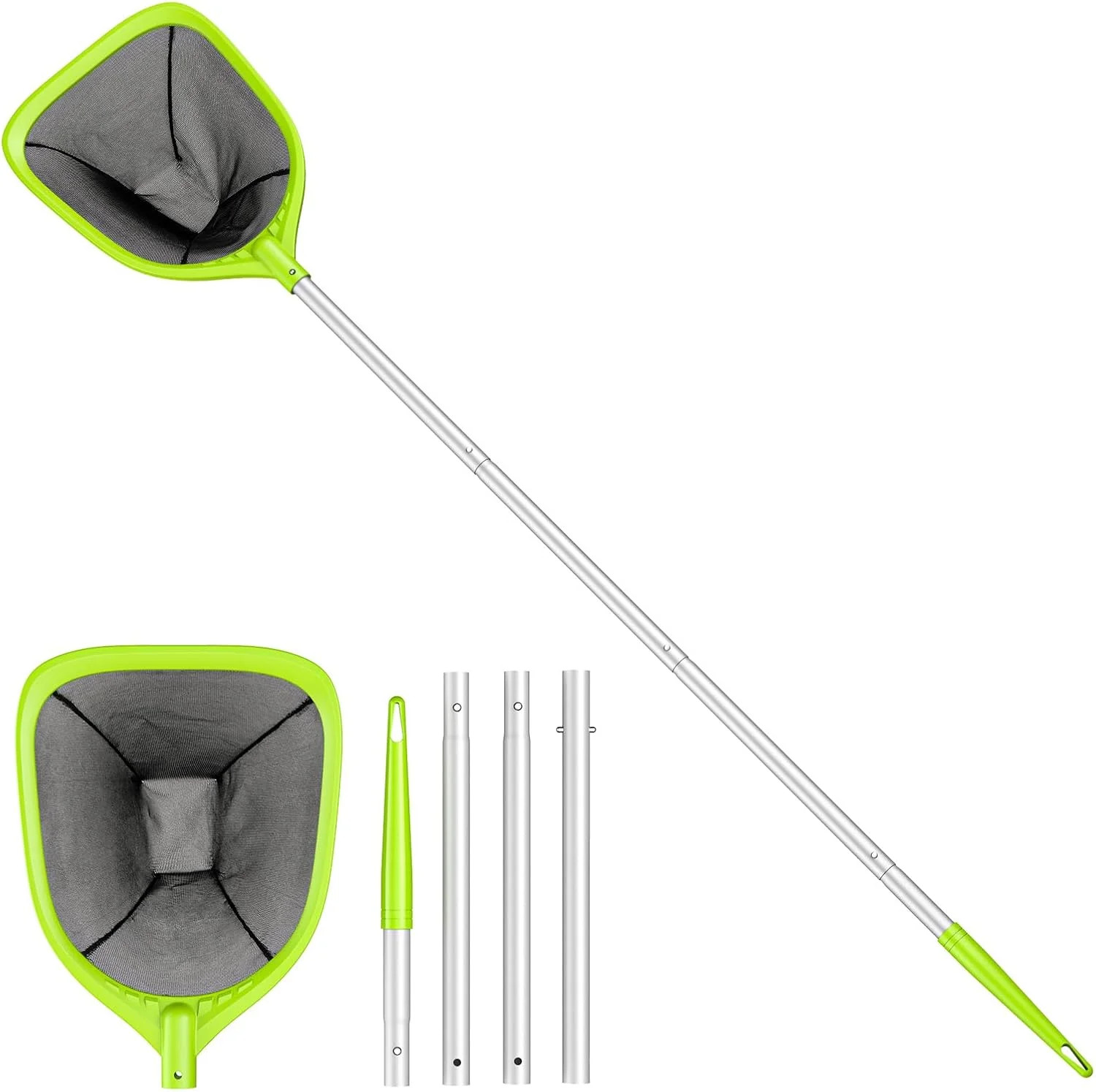 Mowend Swimming Pool Skimmer Net 57 inches, Leaf Rake Net with 4 Section Telesco