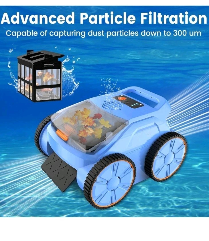 Pool Cleaner Cordless Robotic Wall Climbing Pool Vacuum In/Above Ground **MINT**