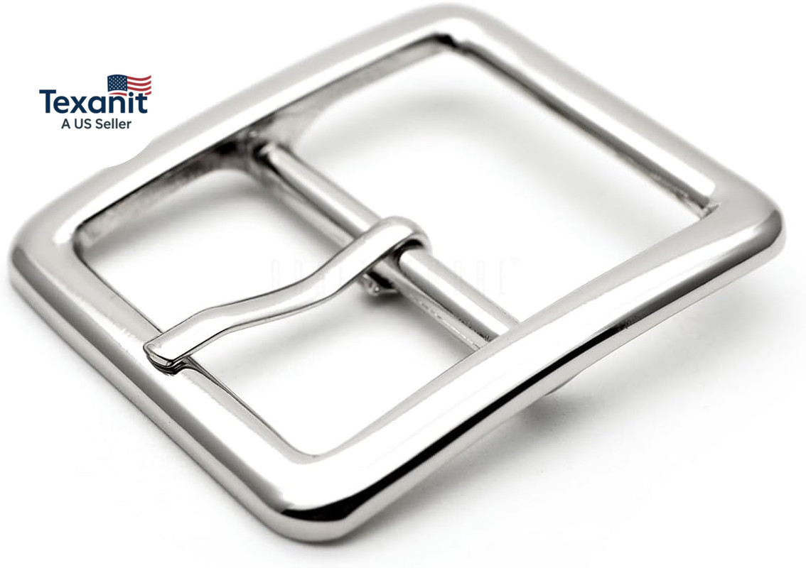 1Pc 1.5 Inches Single Prong Belt Buckle Square Center Bar Buckles Leather Craft