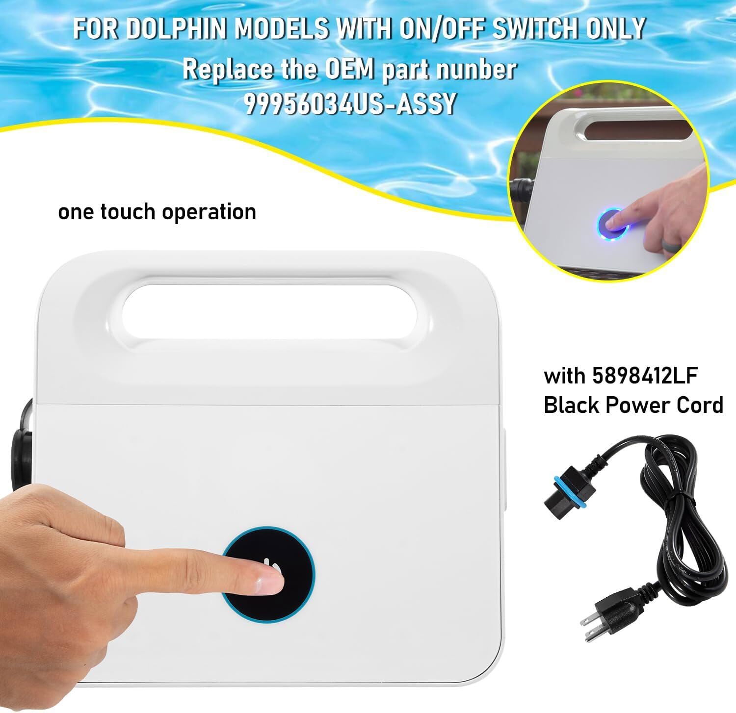 99956034 Assy Power Supply Unit W/ 5898412LF Power Cord for Dolphin Pool Cleaner