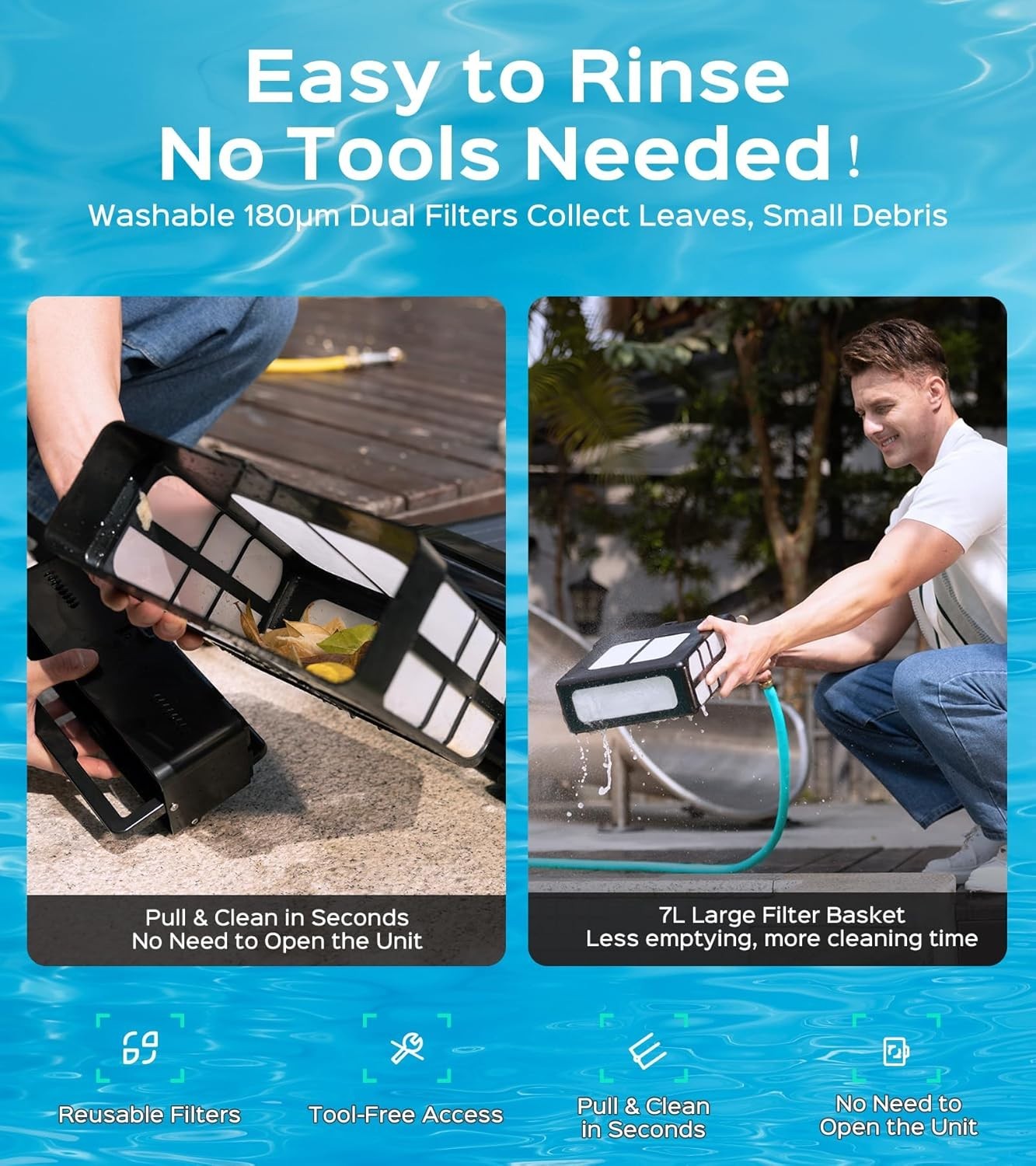 WYBOT F1 Solar Powered Robotic Pool Cleaner Pool Surface Skimmer Robot App NEW