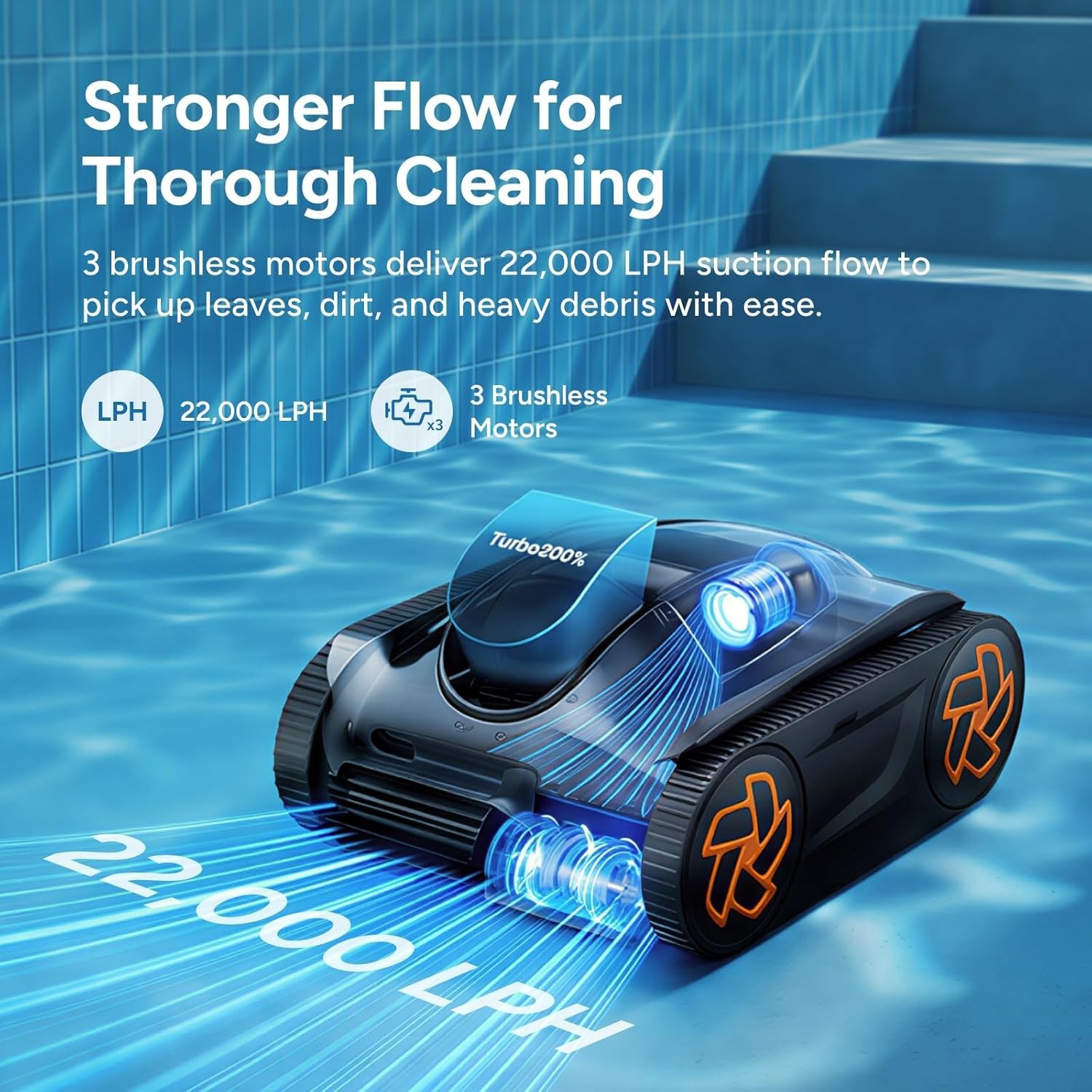 iGarden K55 330Min Runtime Robotic Pool Cleaner Pool Vacuum Clean For Inground