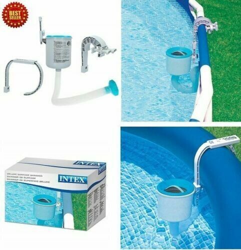 Intex Swimming Pool Deluxe Surface Skimmer Wall Mount Basket Above Ground Debris