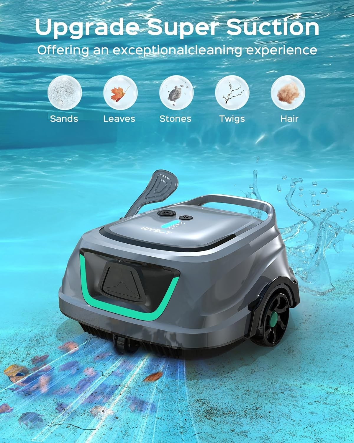 WYBOT A1 Cordless Robotic Pool Cleaner Automatic Pool Vacuum 1076 Sq.ft