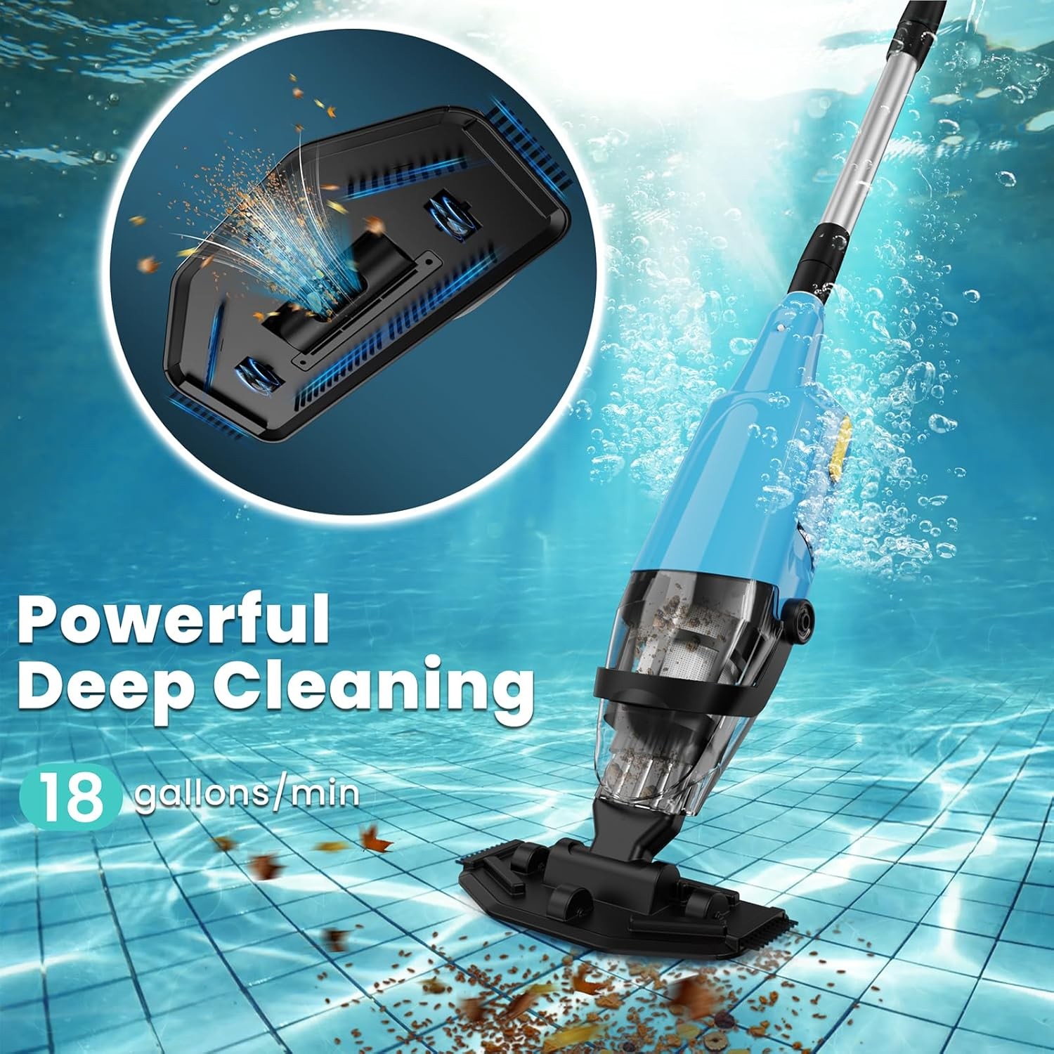 Cordless Pool Spa Vacuum Rechargeable Handheld Cleaner for Swimming Pool USA